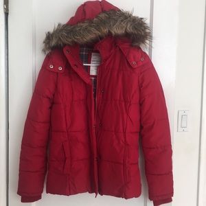 Red winter coat